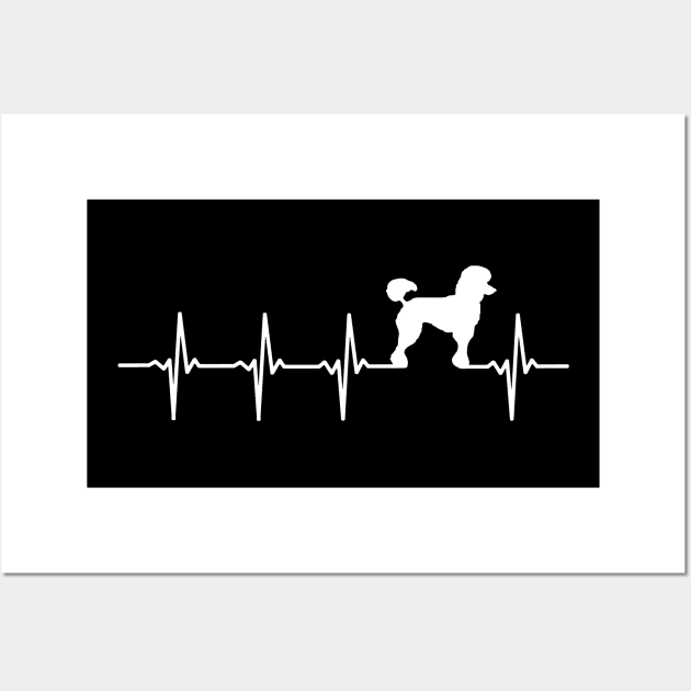 Poodle Heartbeat Gift For Poodle Lovers Wall Art by OceanRadar